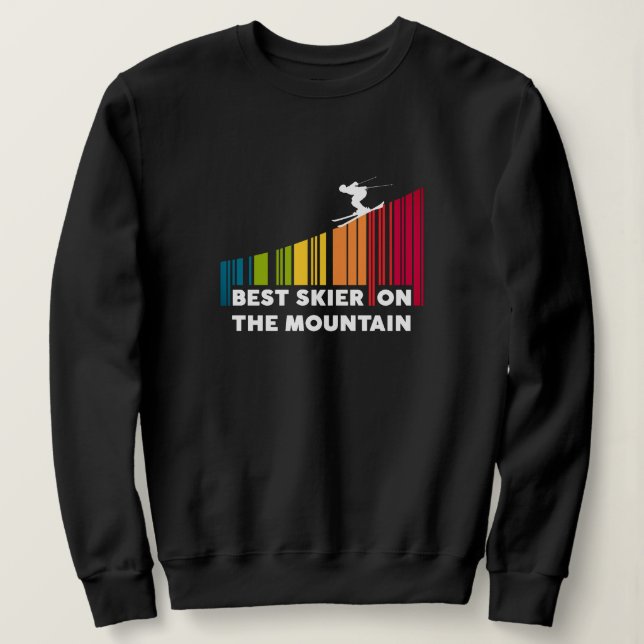 Sweatshirt Cool Code Barre Conception Meilleur Skieur Sur La  (Design devant)