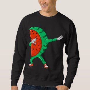 Sweatshirt Cool Dabbing Watermelon Drôle Fruit Dancing Athlet