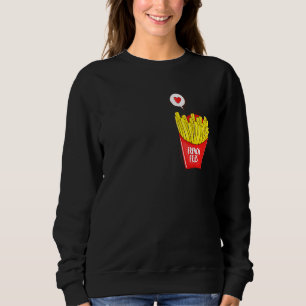 Sweatshirt Cool Français Fries Pocket Novelty Graphisme Tee -