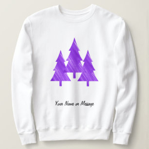 Sweatshirt Cool minimaux sur mesure esthétique Arbres pourpre