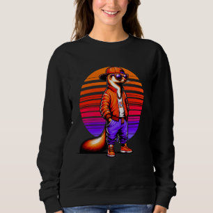 Sweatshirt Cool mongole moderne style urbain Sunset Art rétro