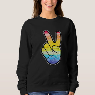 Sweatshirt Cool Peace Signale Teinture À Mains Pour Garçons E