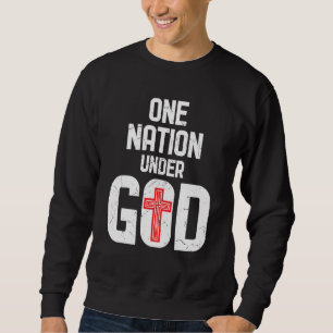 Sweatshirt Cool Une Nation Sous Dieu Religion Croix Rouge Act