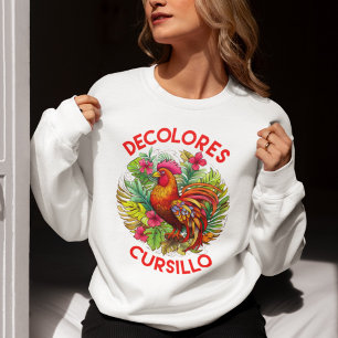 Sweatshirt Coq de Cursillo DeColores Feuilles Fleurs de Monst