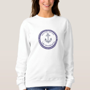 Sweatshirt Corde d'Ancre personnalisée du lac Arrowhead Marin