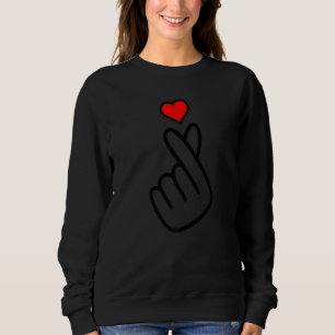 Sweatshirt Coréen K-pop Snap Finger Heart Hand Je t'aime Kpo