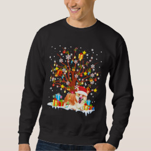 Sweatshirt Corgi Arbre de Noël Lumières Décor