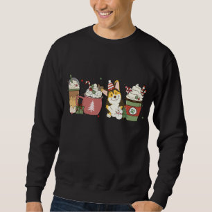 Sweatshirt Corgi café Latte hiver Noël Chien Maman Vacances