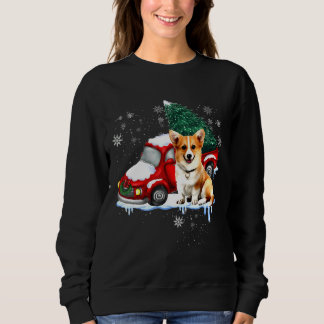 Sweatshirt Corgi Chien Camion Rouge Pyjama de Noël Long