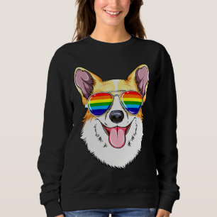 Sweatshirt Corgi Gay Pride Flag Lgbt Rainbow Sunglasses Corgi