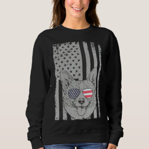 Sweatshirt Corgi Hommes Femmes Enfants Corgi Drapeau Américai