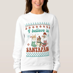 Sweatshirt Corgi Je Crois En Père Noël Paws