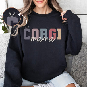 Sweatshirt Corgi Mama Dog Retro College Style