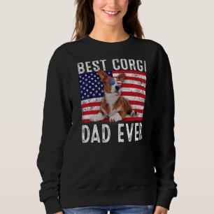 Sweatshirt Corgi Papa Américain Drapeau Corgi Chien Propriéta