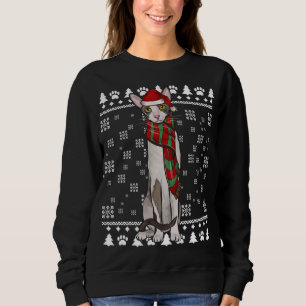 Sweatshirt Cornish Rex Chat Santa Hat Noël moche Noël