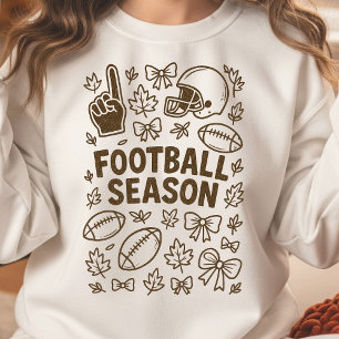 Sweatshirt Cosy Football Saison Doodle Collage