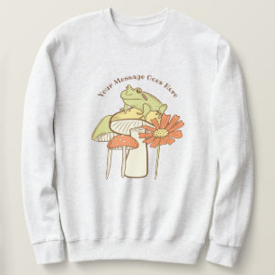 Sweatshirt Cottagecore Frog et Champignons Message personnali