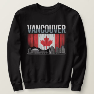 Sweatshirt Coucher de soleil sur Vancouver Canada   Drapeau v