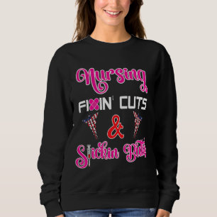 Sweatshirt Coupes de fixation pour soins infirmiers et bouton