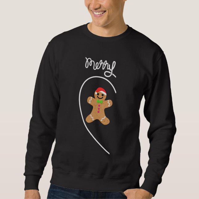 Sweatshirt Couples Joyeux Noël Gingerbread Garçon Drôle Matc (Devant)