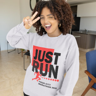 Sweatshirt Courez juste Red Marathon Runner Track Race femmes