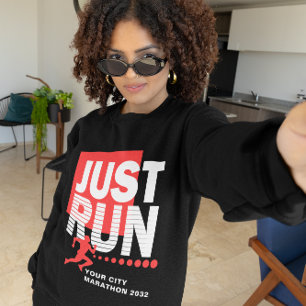 Sweatshirt Courez la course de marathon rouge foncé féminin