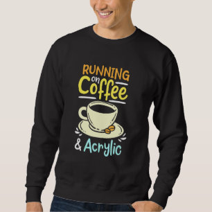 Sweatshirt Courir Sur Café Et Acrylique