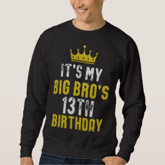 Sweatshirt Couronne jaune 13e anniversaire pour frère de la p