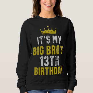 Sweatshirt Couronne jaune 13e anniversaire pour frère de sœur