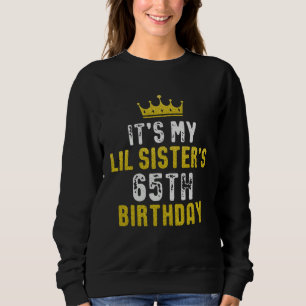 Sweatshirt Couronne jaune 65e anniversaire pour sœur de sœur 
