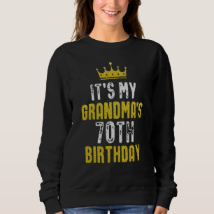 Sweatshirt Couronne jaune 70 ans pour grand-mère de petit-enf