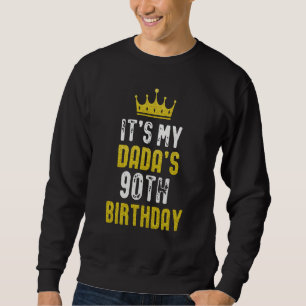 Sweatshirt Couronne jaune 90e anniversaire pour Dada de la pa