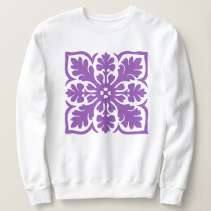 Sweatshirt Courte Hawaïenne Moderne Violet Royal Île Hawaï