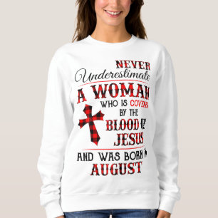 Sweatshirt Couvert Par Le Sang De Jésus Et Né À Augu