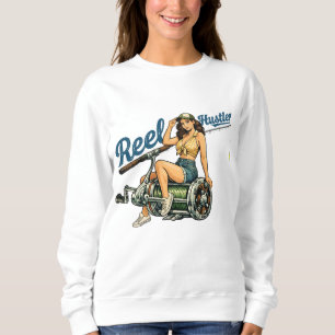 Sweatshirt Crackers de pêche rétro Reel Hustler - Pin-Up Chic