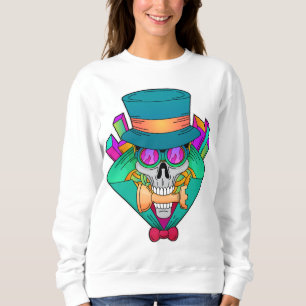Sweatshirt Crâne aux échecs avec pièce d'échecs Rook