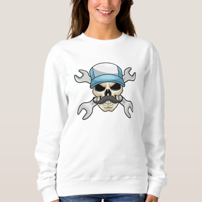 Sweatshirt Crâne avec Moustache et clé (Devant)