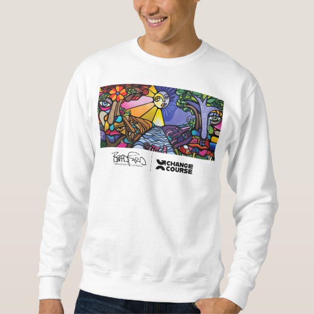 Sweatshirt crâne blanc de l'équipage (Devant)
