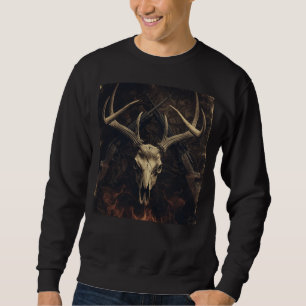 Sweatshirt Crâne de cerf vintage camouflage chasse