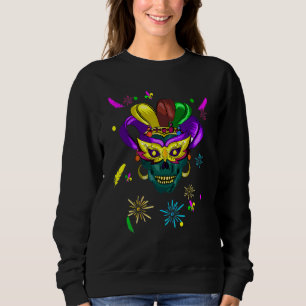Sweatshirt Crâne de sucre Drôle Carnival Masque Jester Casque