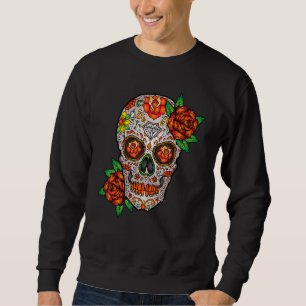 Sweatshirt Crâne de sucre Fleur Jour des Morts Halloween Dia