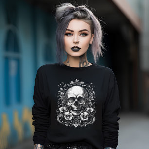 Sweatshirt Crâne et Rose