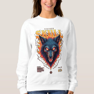 Sweatshirt Crâne Steidon - Tête de loup flamboyant Tee