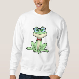 Sweatshirt Cravate de lunettes pour étudiants Nerd grenouille