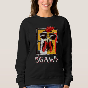 Sweatshirt Crazy Chicken Rooster W Lunettes de soleil Bgawk C