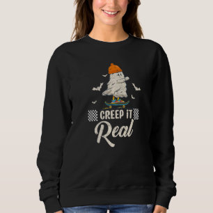 Sweatshirt Creep It Real Halloween Creepin Ghost Boy Girl Ska