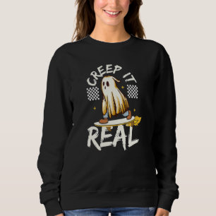 Sweatshirt Creep It Real Halloween Creepin Ghost Boy Girl Ska