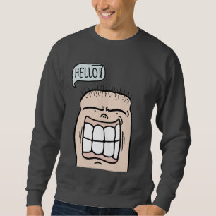 Sweatshirt Créez votre propre visage drôle dit bonjour