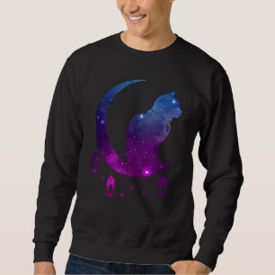 Sweatshirt Crescent Moon Chat Mystique Pastel Goth Spirituel