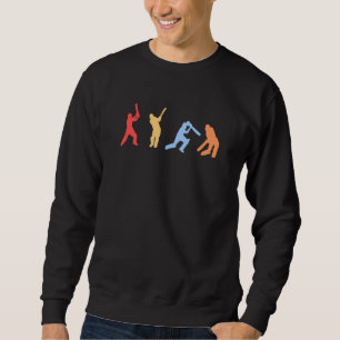 Sweatshirt Cricket Retro Couleurs Vintages Joueurs de cricket